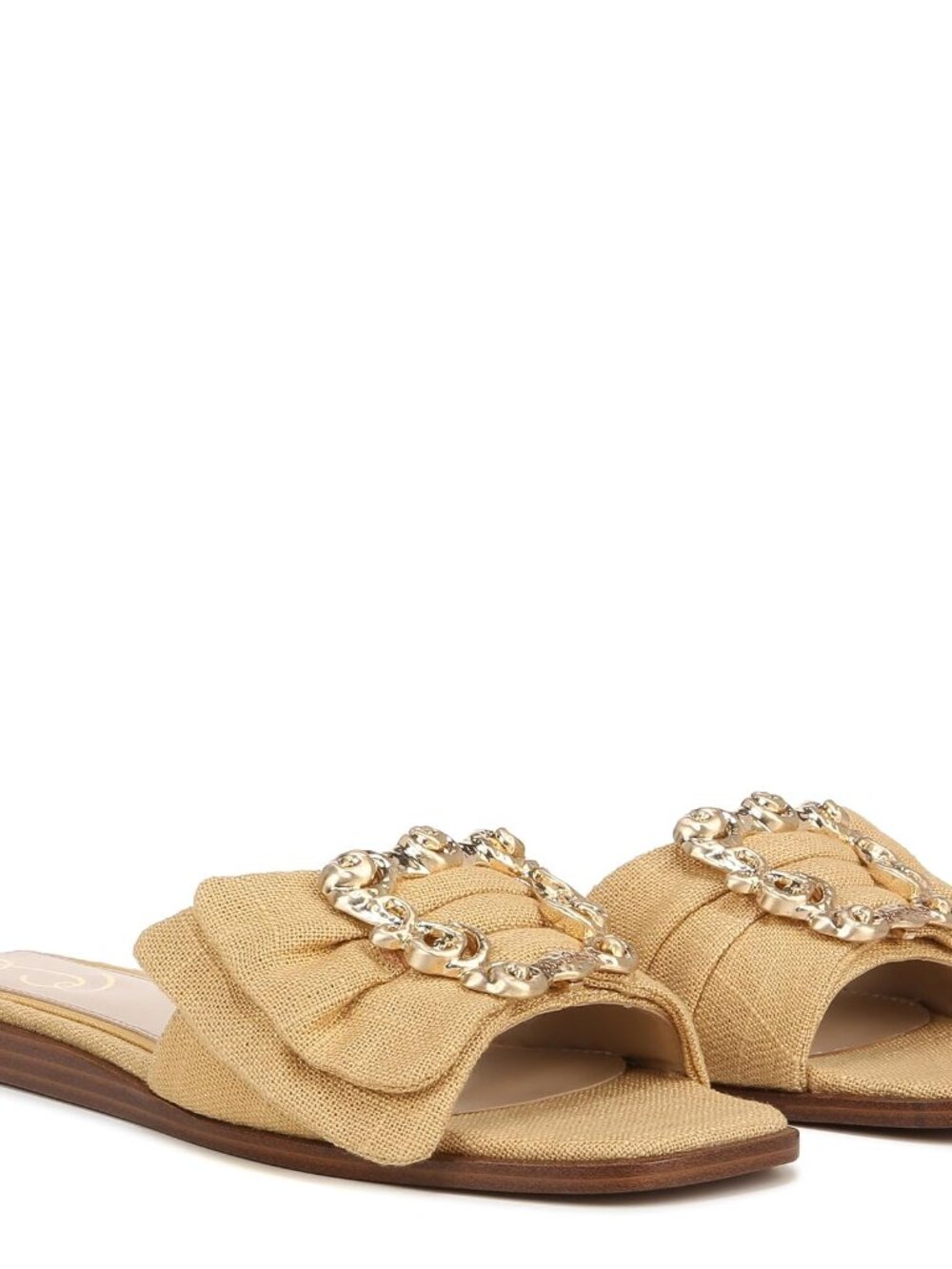 Sam Edelman Beige Chain-Embellished Slide Sandals